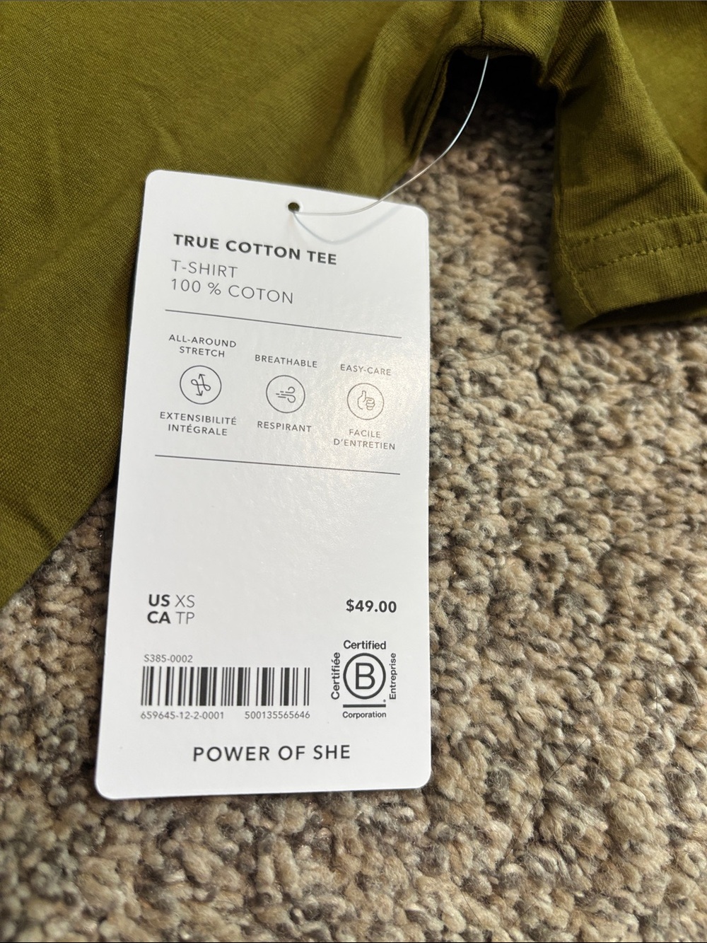 Athleta True Cotton Tee size XS NWT - Picture 3 of 6